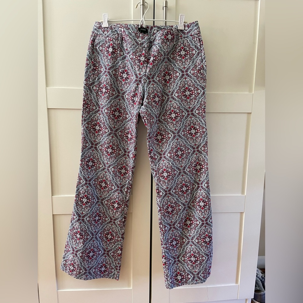 J. Crew Blue and Red Geometric Pants
